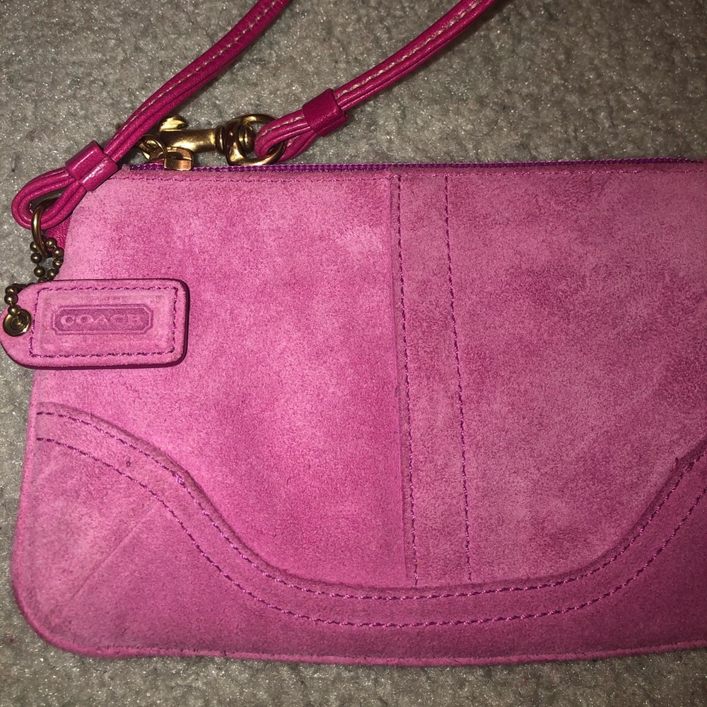 Velvet pink Coach wristlet !